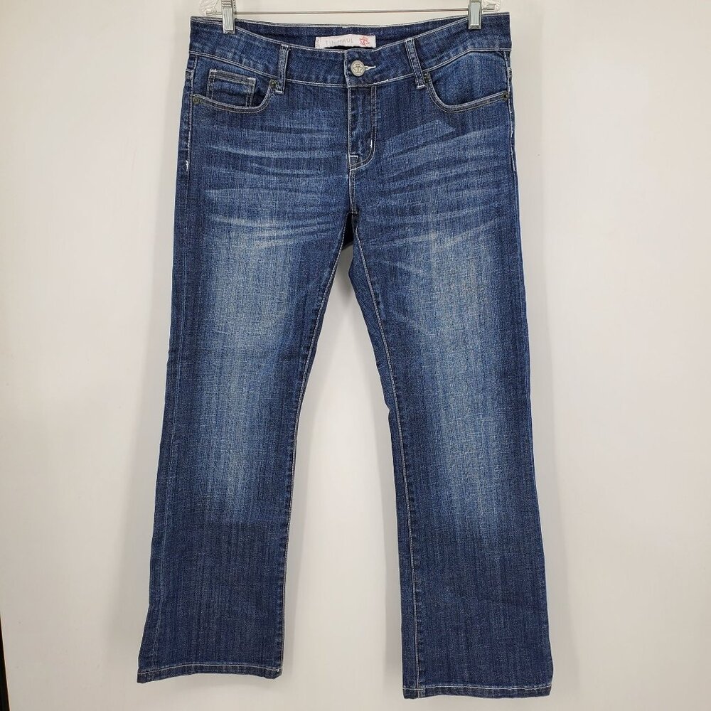 Tin Haul Women's Embroidered Pocket Western Boot Cut Denim Jeans 32 Short